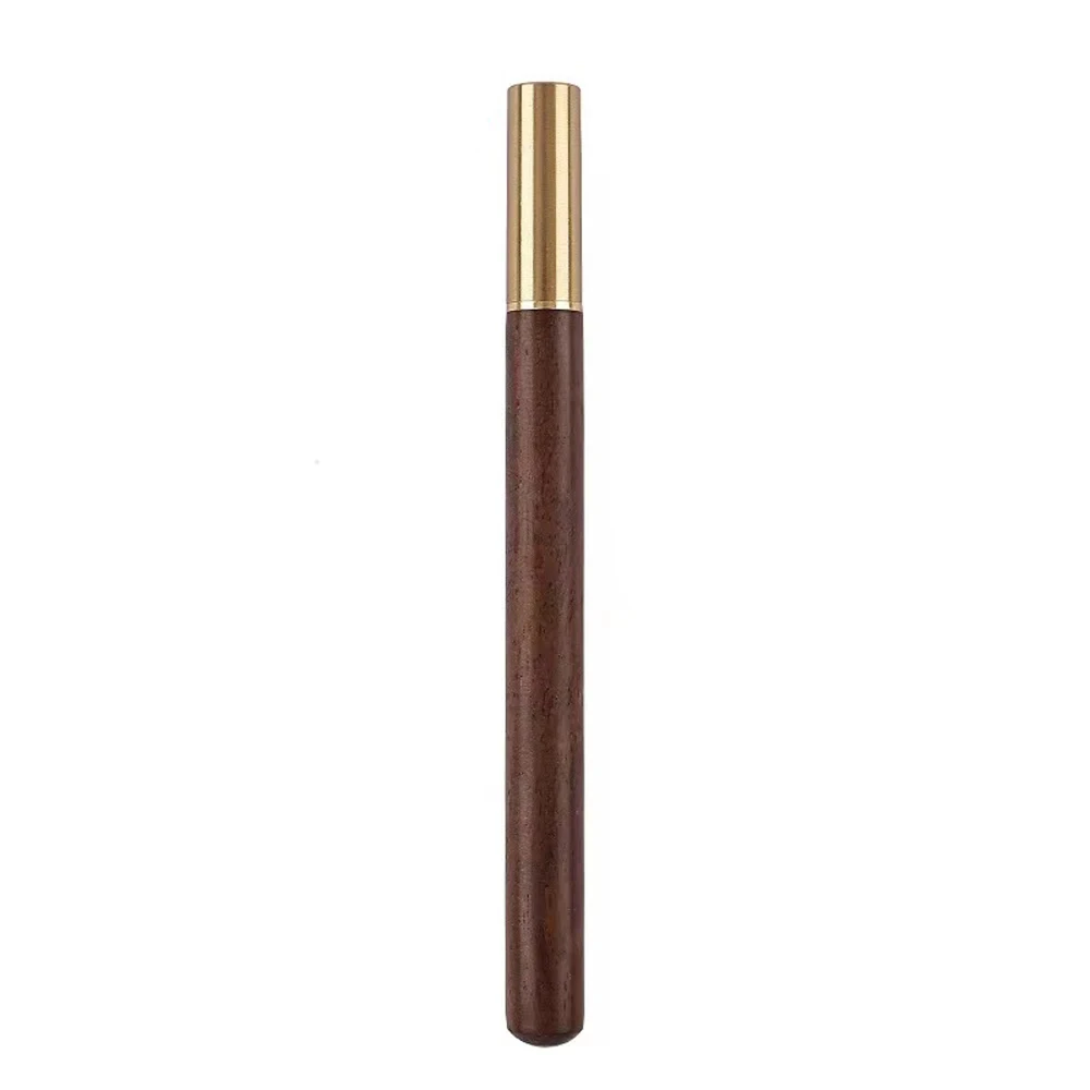 1PCS Vintage Wood Body Ballpoint Pen Brass Ball Roller Pen Metal Cap Ball Pen Stationery School Business Gifts Supplies - view 2