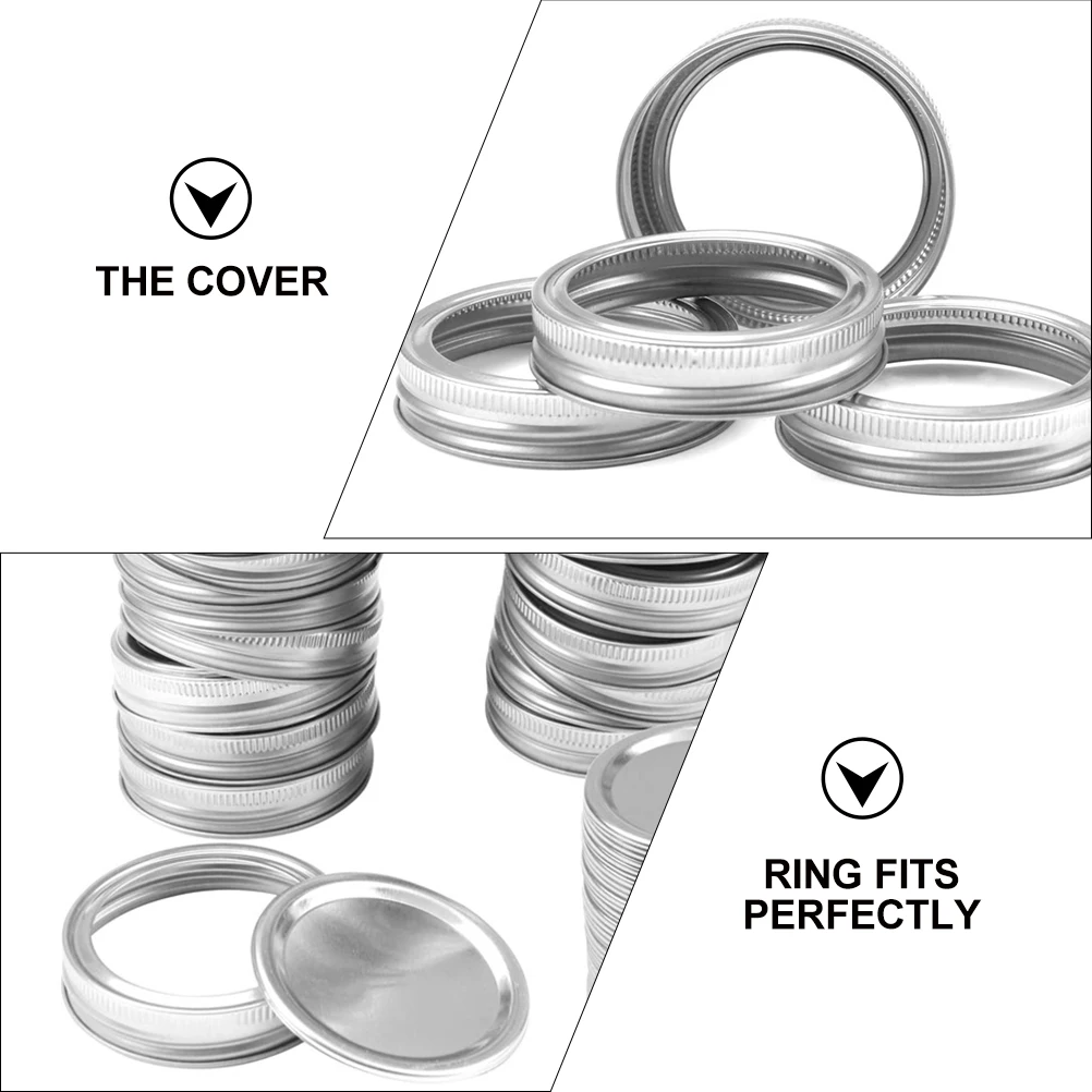 

Sealed Aluminum Cover Airtight Mason Jar Lids Heavy Duty Storage Solid Perfect Freezer Refrigerator Dry Kitchen Bar