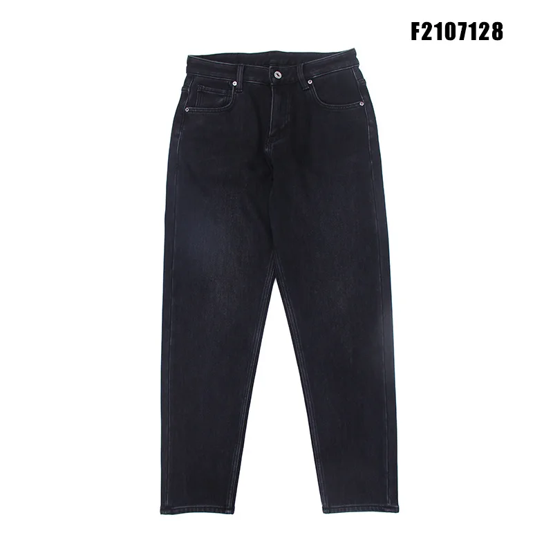 

Fall/Winter Black Fleece Lined JeansBlack Wide Leg Jeans Thickened Warm Jeans Highh-waisted Premium Stretch Men's Denim Trousers