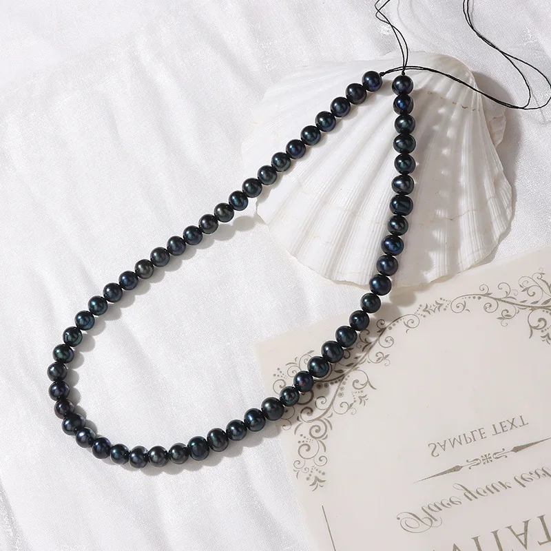 

7-8mm Potato Round Natural Pearl Finished DIY Handmade Pearl Jewelry Material 925 Sterling Silver