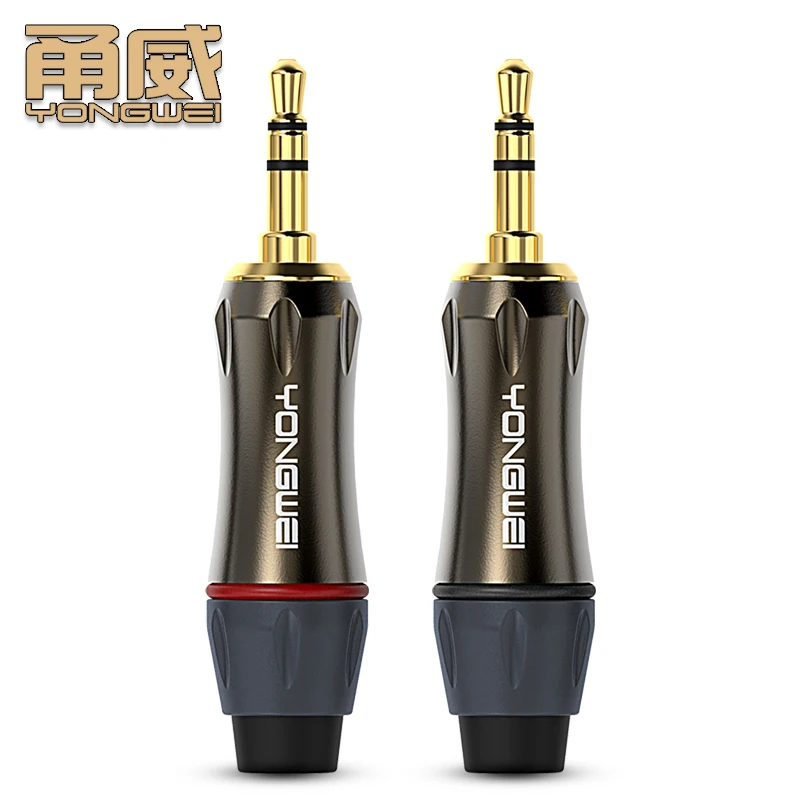 YONGWEI gold-plated 3.5mm audio plug stereo AUX car audio system computer head-mounted headset audio cable repair welding head