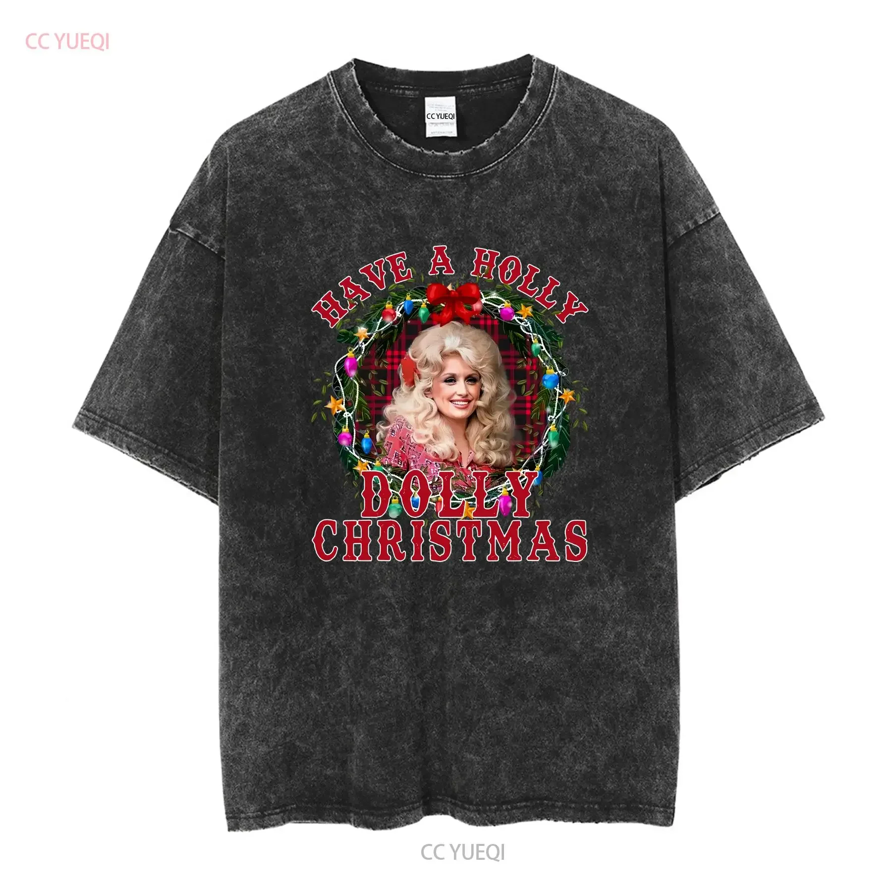 SALE _Have A Holly Dolly Christmas T Shirt Parton SweaT vintage Washed Comfortable Casual streetwear designer clothes graphic image 2