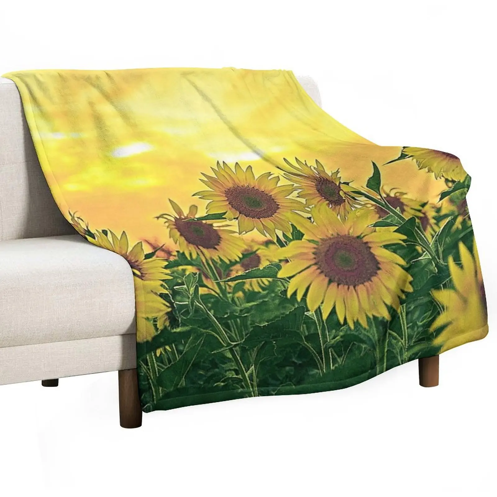 

Sunflower Blaze Throw Blanket Luxury Brand Shaggy Decorative Sofa Warm Blankets