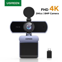 【RU】UGREEN 4K FHD Webcam 8MP for PC, PDAF Auto Focus, Dual AI Noise-Cancelling Mics, Web cam Works for Zoom/Teams/Google Meet