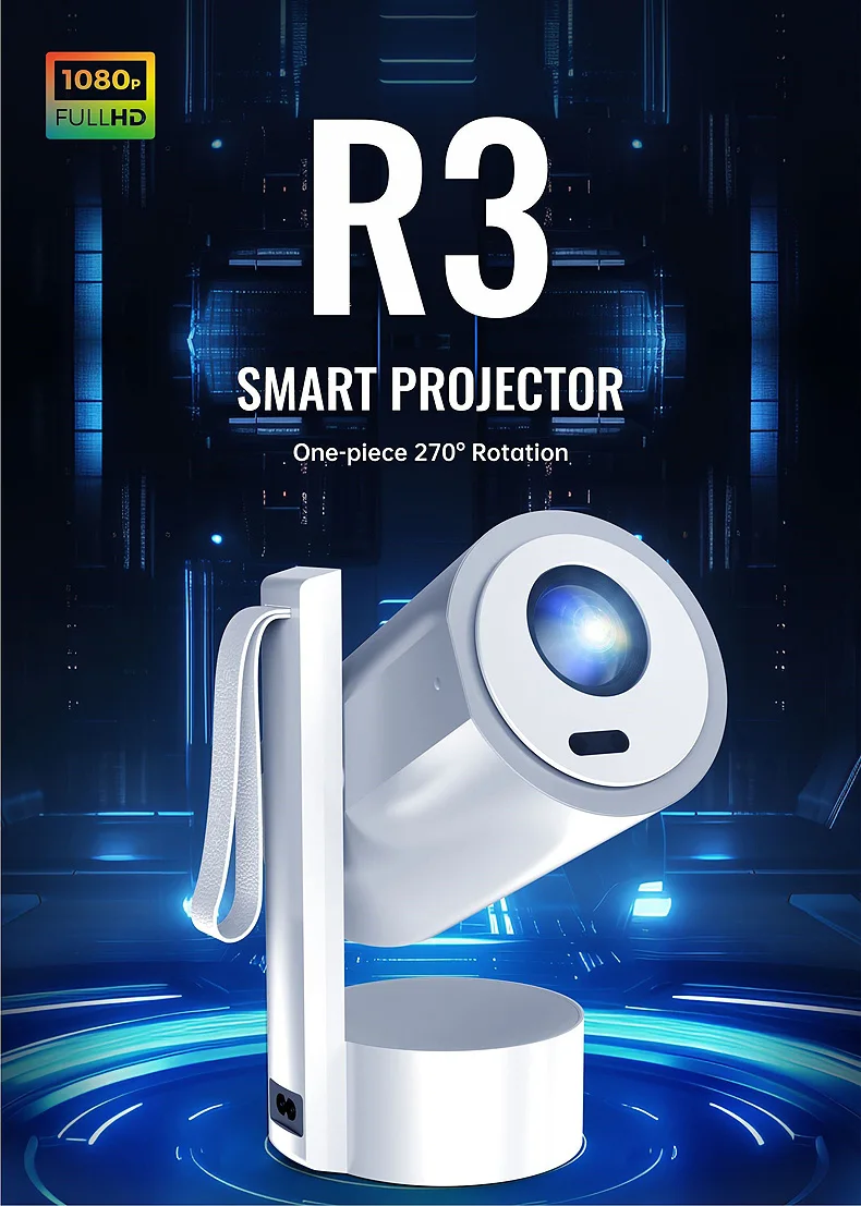 

R3 Android 13 5G WiFi Smart Auto Focus Full HD 1080P Projector LED Video Home Theater Proyector Beamer Built-in battery