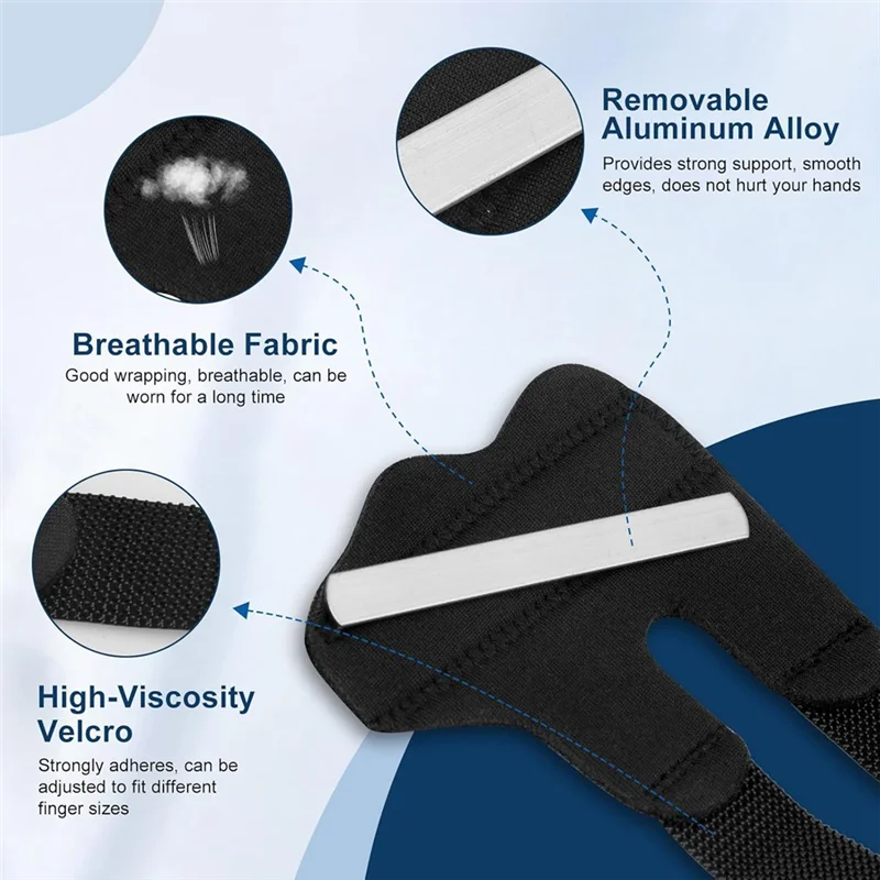 جبيرة إصبع ABDJ-Trigger، مثبت مفصل دعامات الأصابع، جبيرة مطرقة قابلة للتعديل ودعامة اليد، مكواة فرد الأصابع 10 قطع