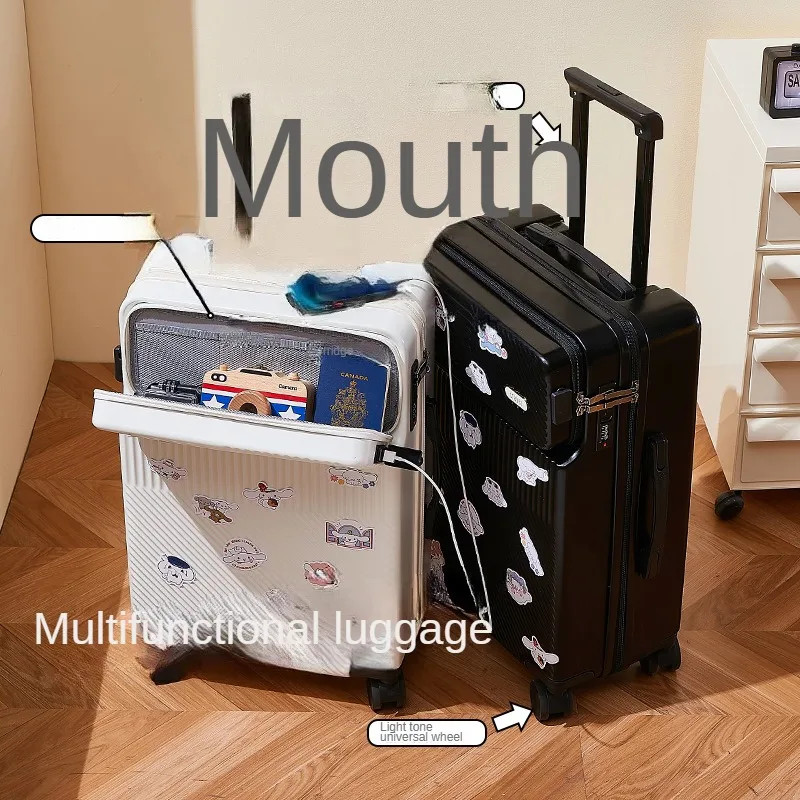 

Front open luggage expandable small boarding lightweight trolley suitcase travel casetravel with wheels