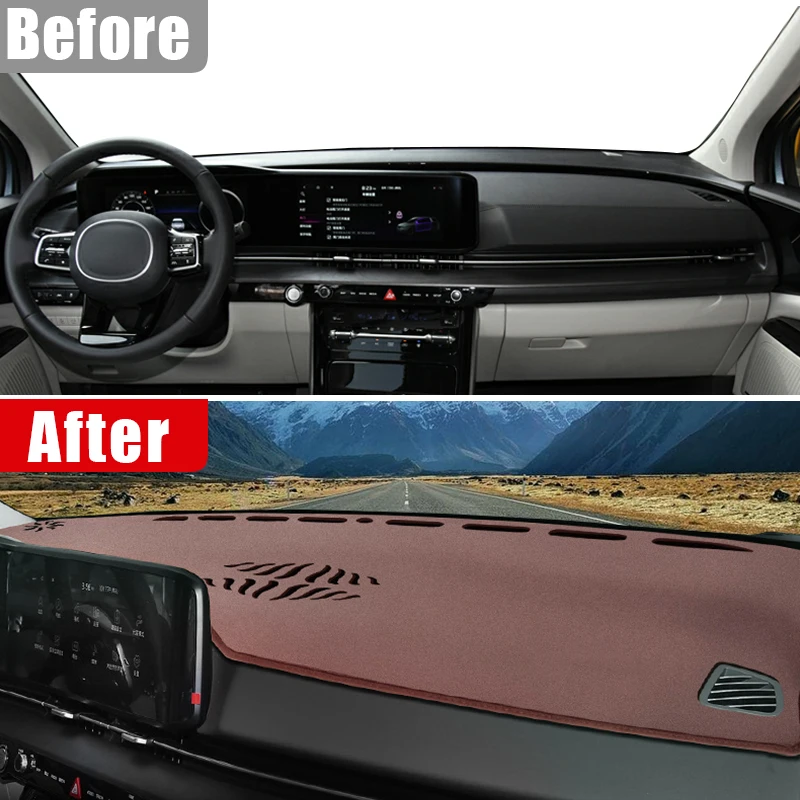 For Kia Carnival KA4 2020 2021 2022 2023 2024 2025 Car Dashboard Cover Dash Mat Sun Shade Avoid Light Non-slip Pad Accessories