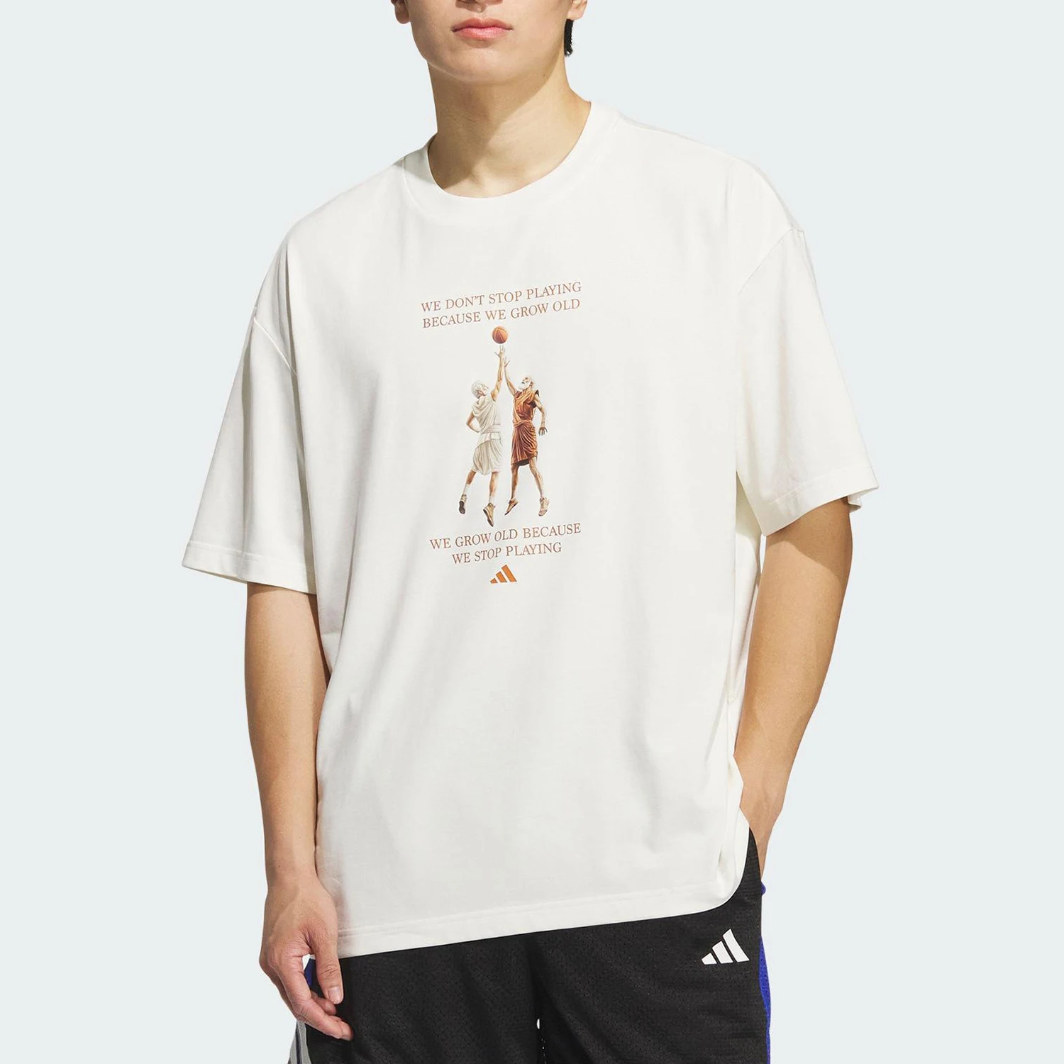 

Adidas Original 2025 летняя мужская повседневная трикотажная футболка с принтом KF5162