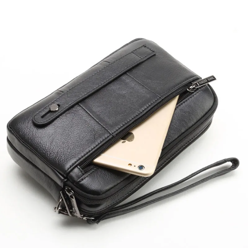 Men Vintage Leather Clutch Purse Business Clutch Bags Mobile Phone Case Cigarette Purse Pouch Male Handy Bag Wallet