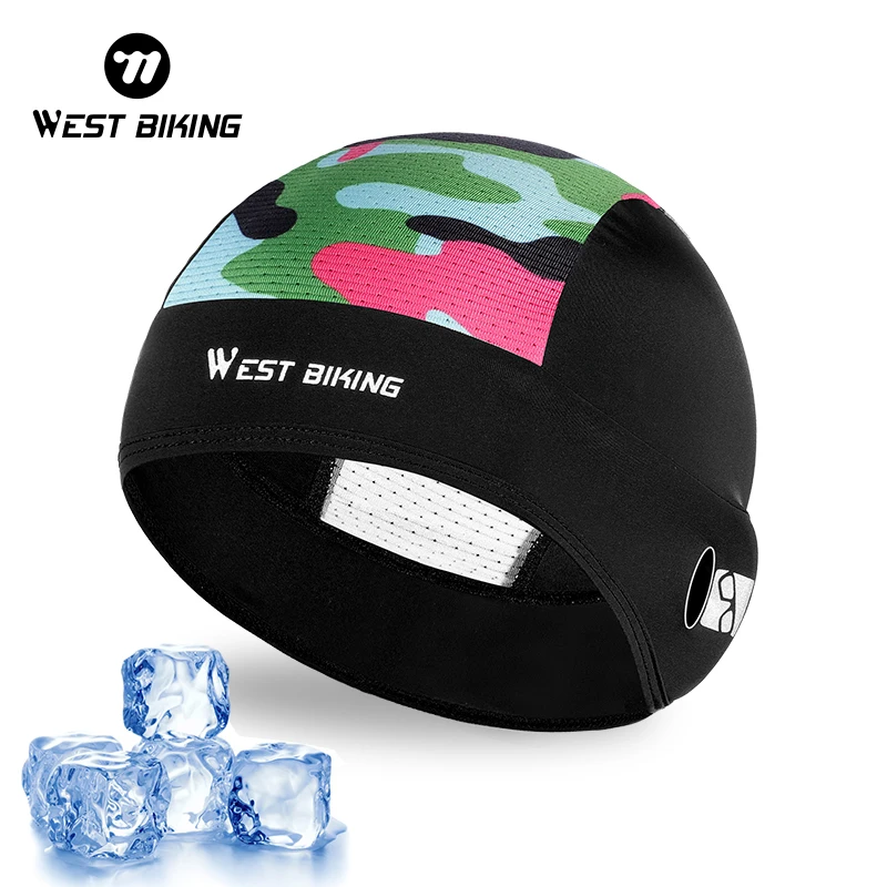 WEST BIKING Summer Sport Caps Ice Silk Sunscreen Men Bicycle Helmet Liner Hiking Fishing Cycling Bike Headwear Running Hat