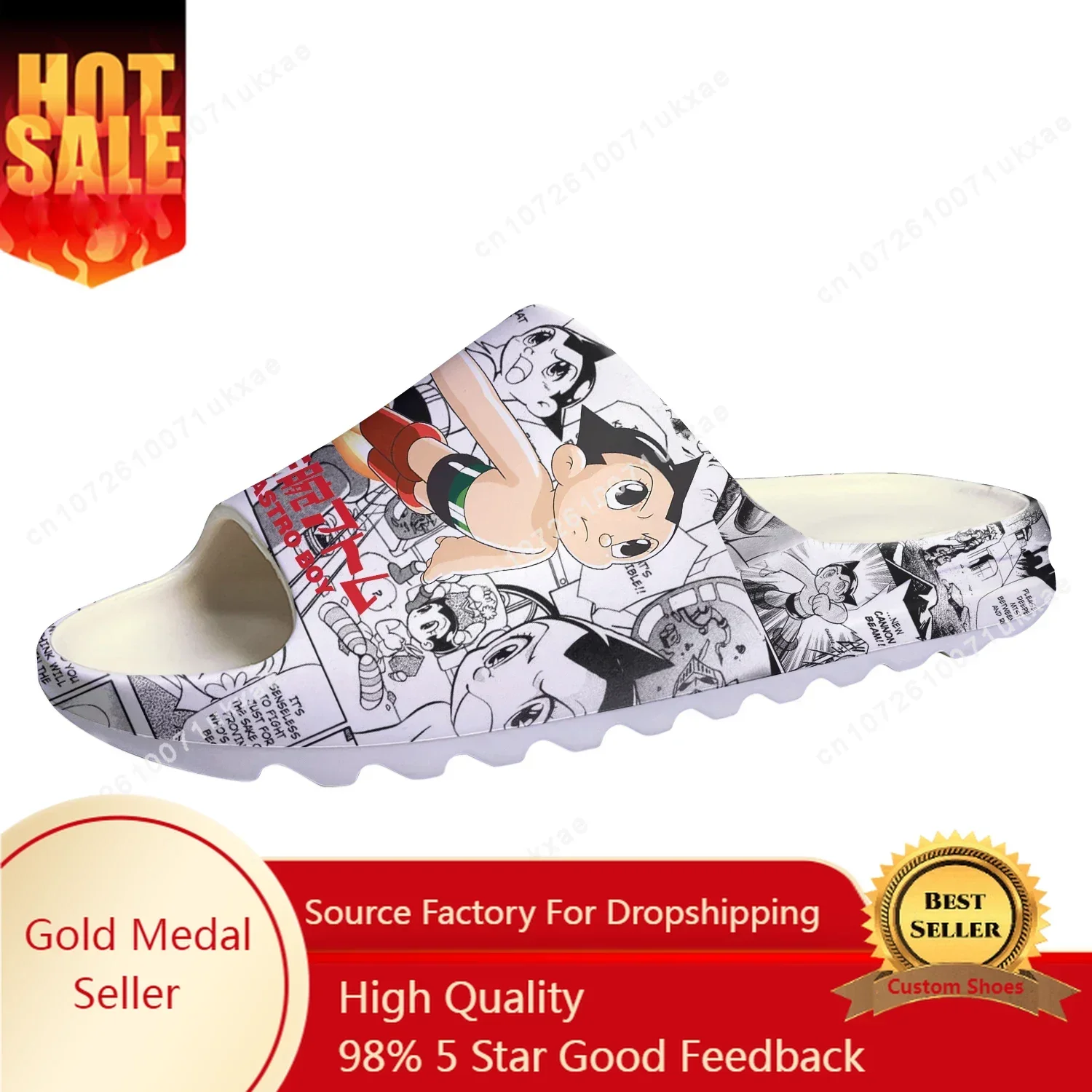 

Astro Boy Soft Sole Sllipers Home Clogs Tetsuwan Atomu Step On Water Shoes Mens Womens Teenager Step in Customized Sandals