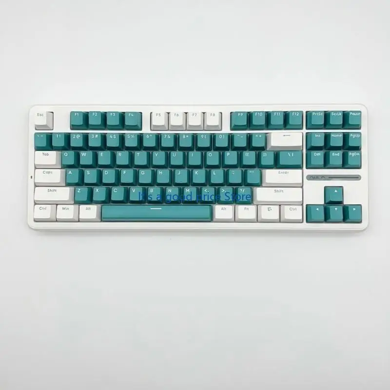  Double color Injections  White Green Keycaps 117Keys for Mechanical Keyboards Keycap