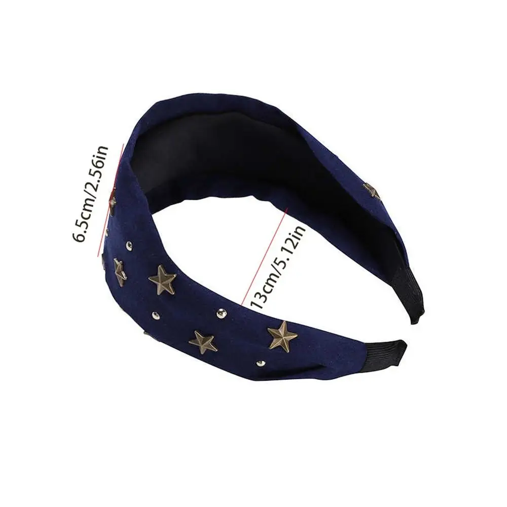 ファッションコルスワイドスターリベットヘッドバンドY2Kスパイシーガールワイドエッジヘアバンド洗顔韓国風レトロヘアフープメイク