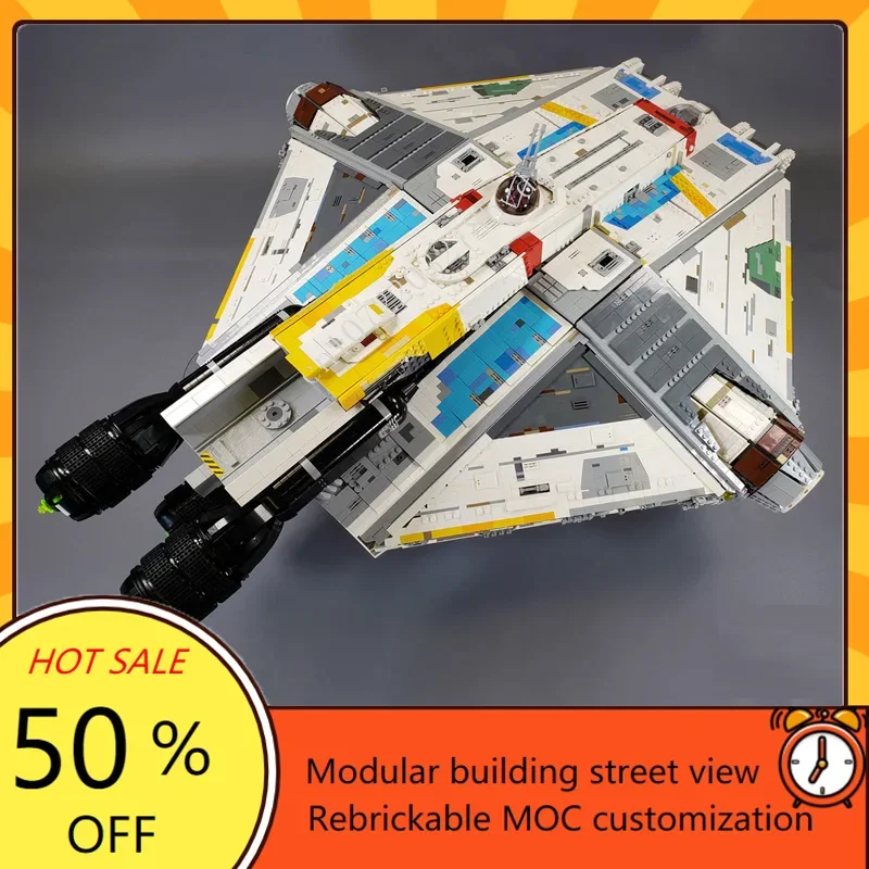 13346PCS Ghost Corellian Transport UCCS Space War Military MOC SpaceShip Battle Model Custom Puzzles DIY Assembly Model Toy Gift
