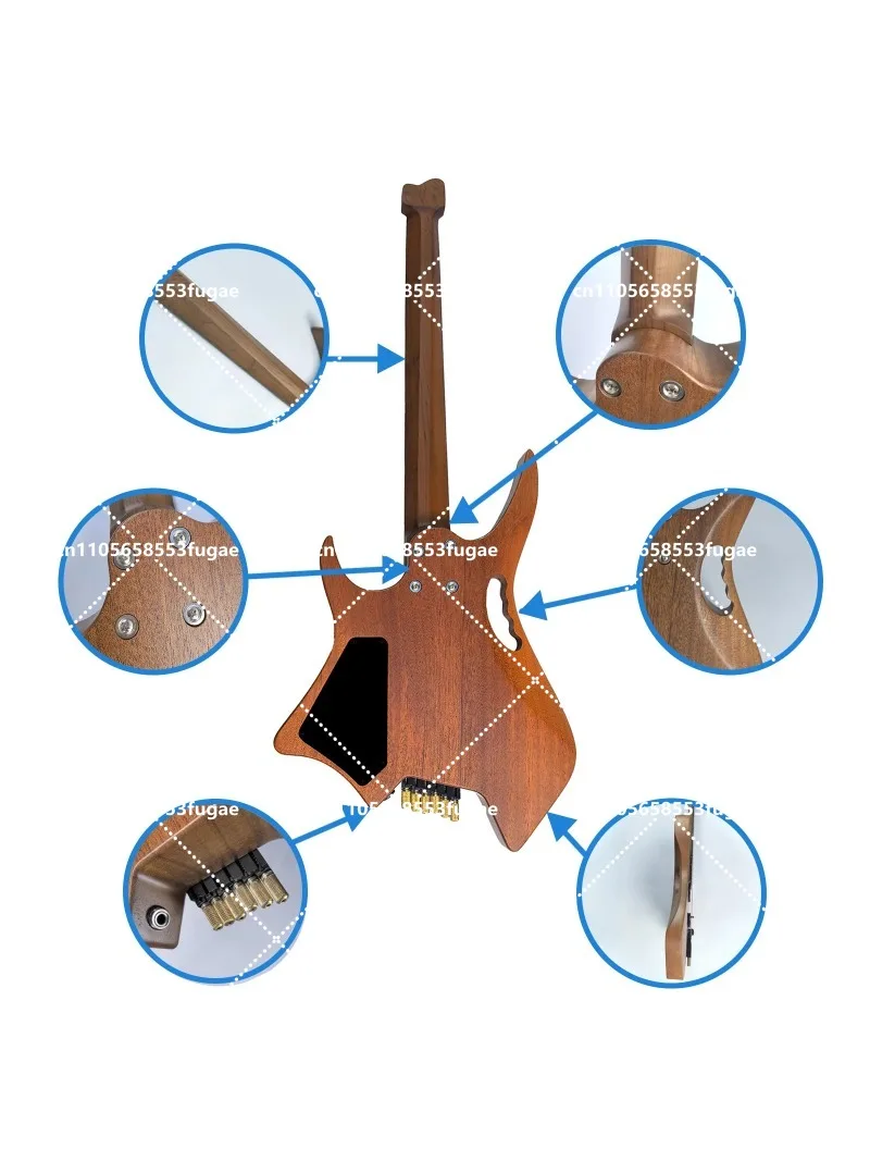 

guitar factory direct-sale price meticulous processing custom-made by hand professional headless