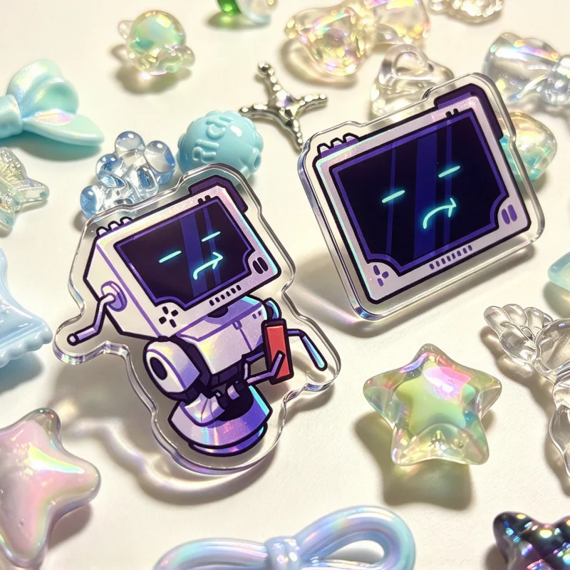 P03 InSCryption Acrylic Pin Set,Game Character Acrylic Brooch,Double Layer Clear Acrylic Pin, Game Fan Collectible Gift