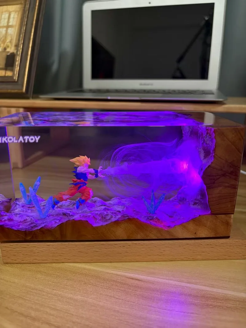In Voorraad Nikolatoy Dragon Ball Kakarot Kamehameha Ambient Nachtlampje Anime Hars Desktop Ornament Decoratie Model Speelgoed Geschenken