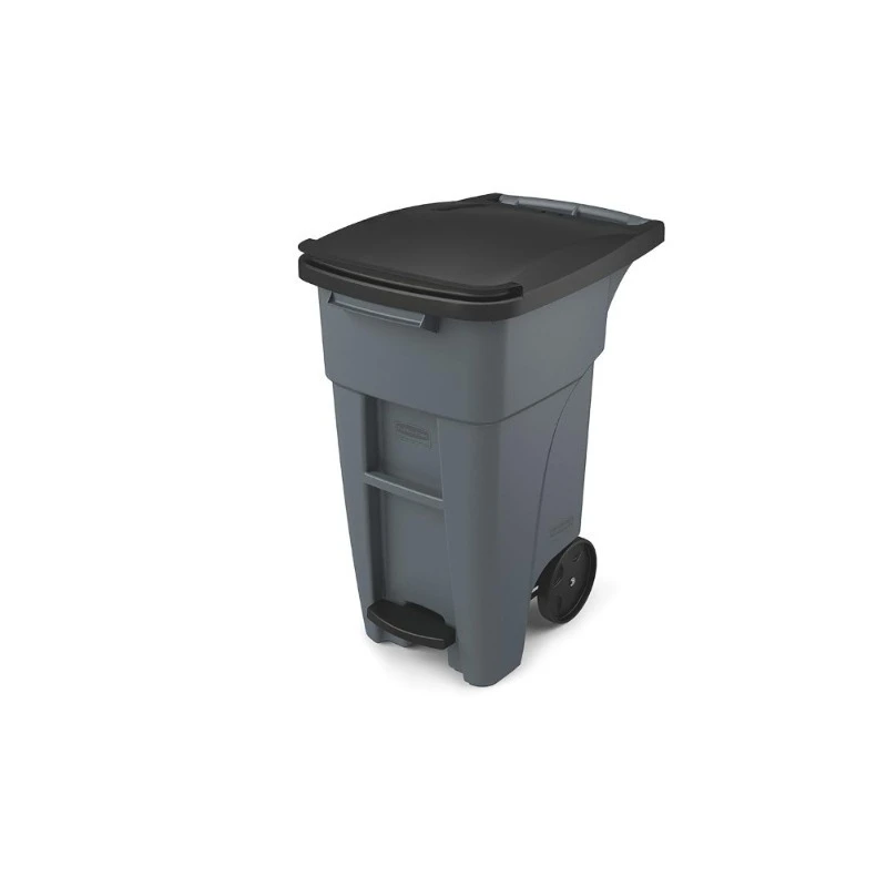 #Brute Step On Rollout Trash Can with Wheels 32 Gallon Gray for Restaurant Hospital Warehouse Home Use