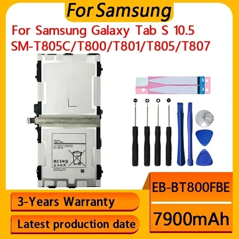 BatteryTablet EB-BT800FBE EB-BT800FBU/FBC  Brand New 7900mAh For Samsung Galaxy Tab S 10.5 SM-T805C/T800/T801/T805/T807+Tools