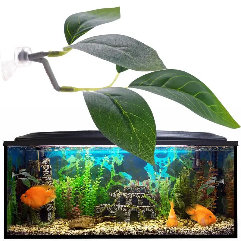 Fish Tank Landscaping Leaf Fake Aquarium Plant Betta Fish Plant Leaf Simulation Leaves with Suction Cup for Fish Tank Aquariums