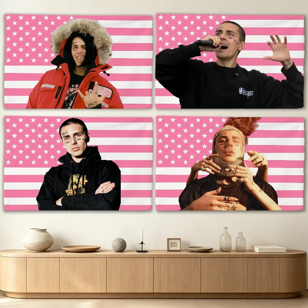 Russian Rapper Face flag Advertising Banner for Camping Decoration Outdoor & Garage Wall Hanging Decorations