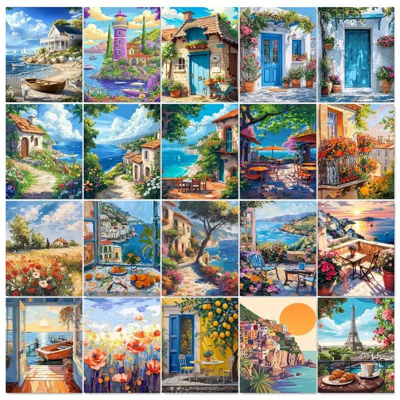 

GATYZTORY Diy Painting By Numbers Acrylic Paint Picture With Numbers Landscape On Canvas Drawing By Numbers Decor Gift Diy Ideas