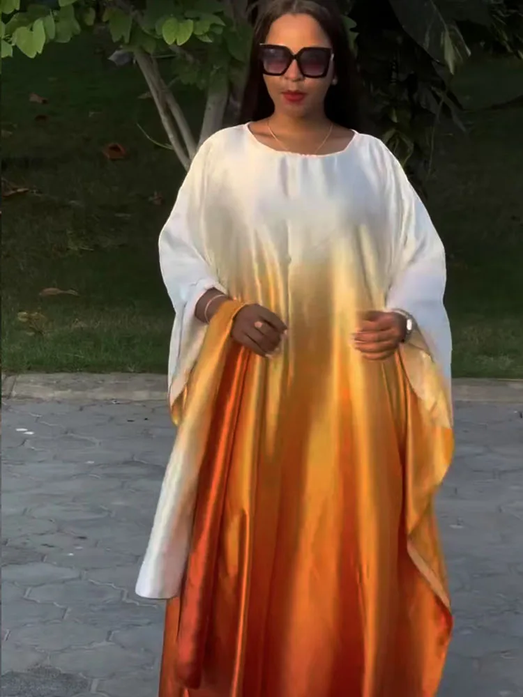 

Ramadan Women's Elegant Dashiki Boubou Gown – Vibrant Printed Cotton Ankara Long Dress with Satin Trim for Celebrations