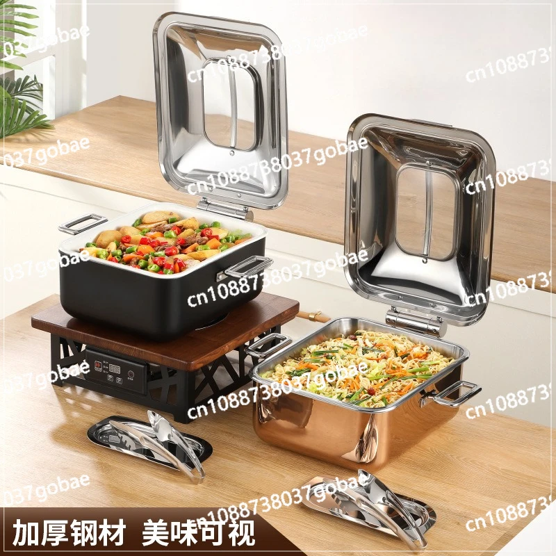 

Изоляционный горшок для шведского стола, печь для шведского стола, цветная нержавеющая сталь 304, коммерческая индукционная плита для завтрака в отеле