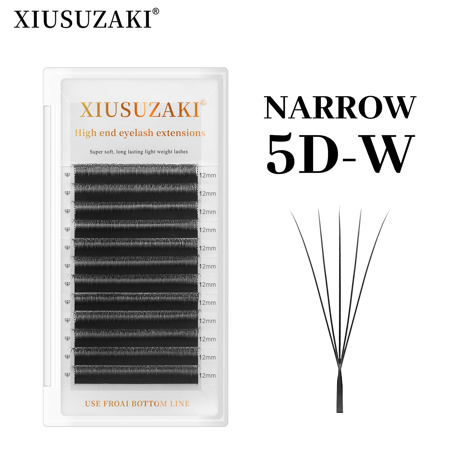 XIUSUZAKI Narrow 5D W Eyelashes Extensions Faux Mink W Shaped Premade Volume Fans Individual False Eyelashes Extensions Supplier