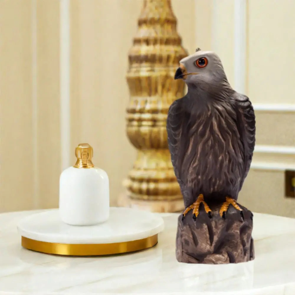 Creative Lifelike Garden Eagle Statue Sturdy Realistic Birds Decoy Hawk Resin Crafts Waterproof Falcon Statue Outdoor Courtyard view 2