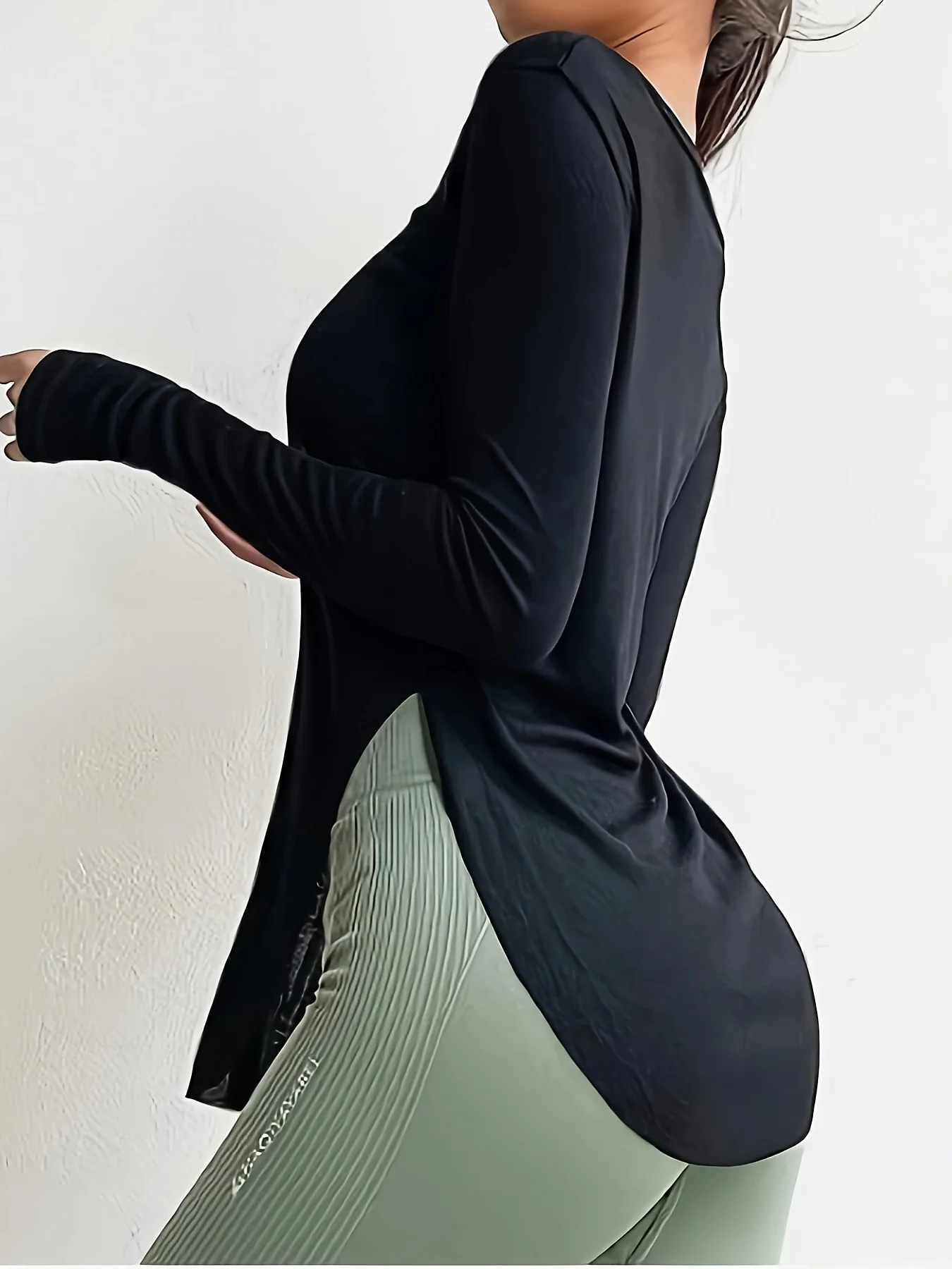 

Женская однотонная весенне-осенняя спортивная футболка для фитнеса, йоги, бега, повседневная одежда для спортзала, женская футболка-топ