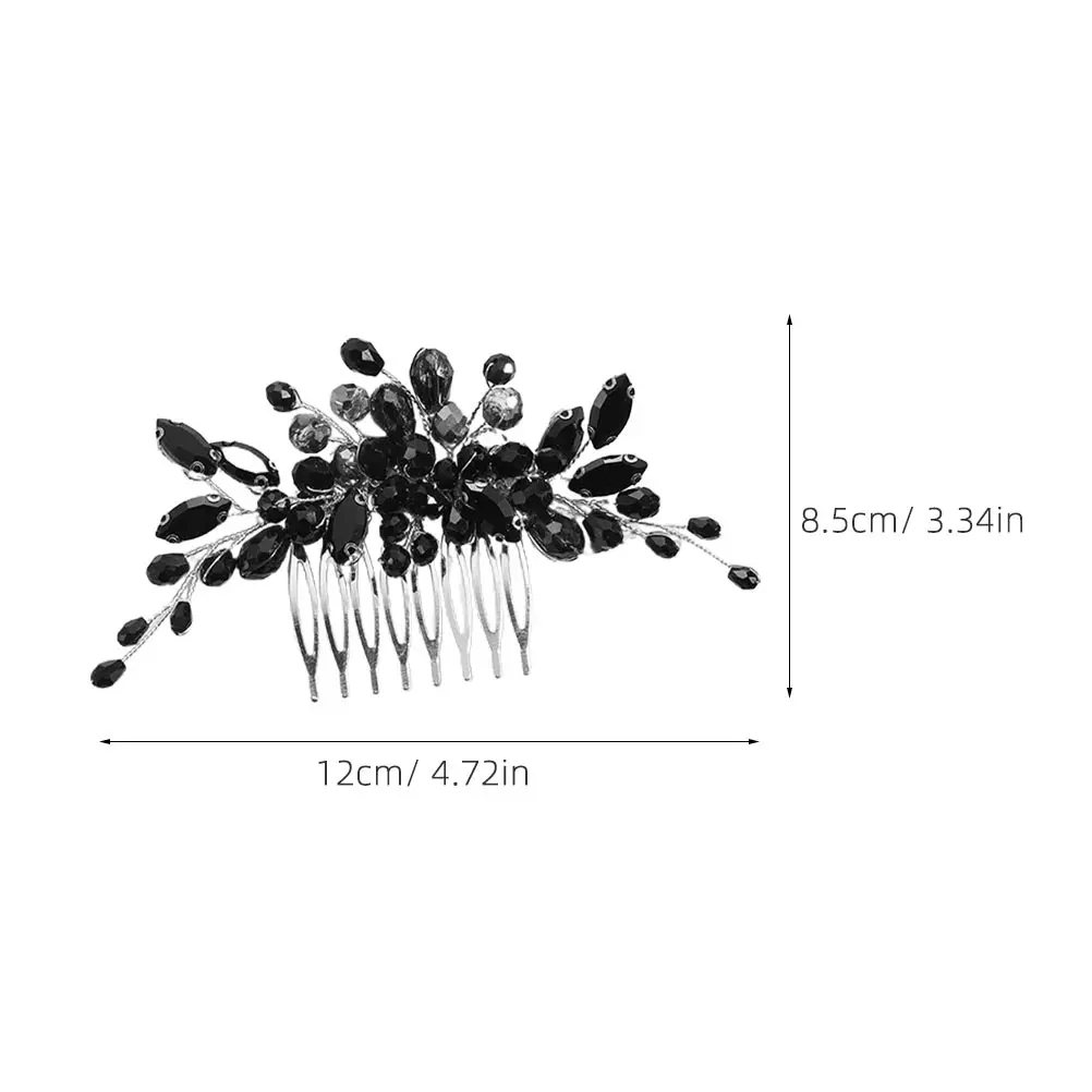 

Rhinestone Black Wedding Rhinestone Hair Comb Crystal Bride Accessories Wedding Bridal Side Comb Gold Color Hair Tool