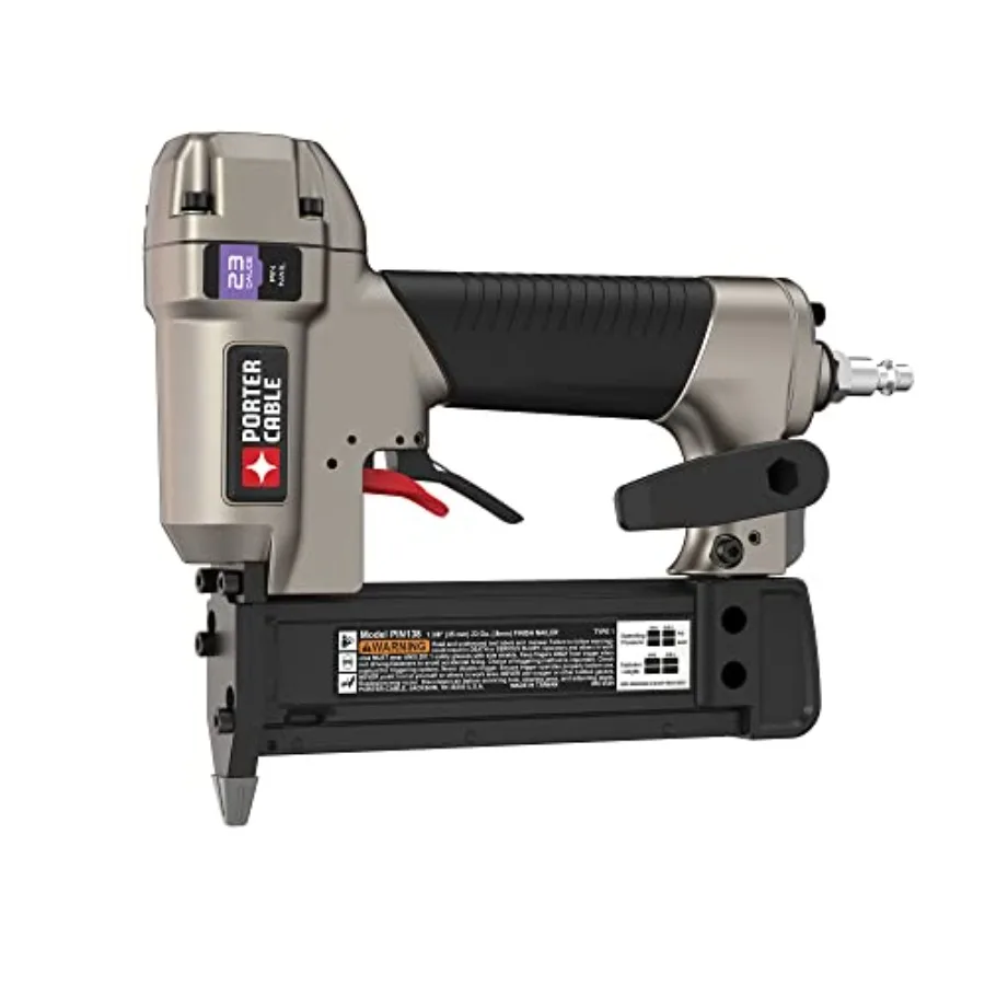 

Pin Nailer 23-Gauge for trim and molding applications hardened steel construction matte black finish ultra-precise low-marking