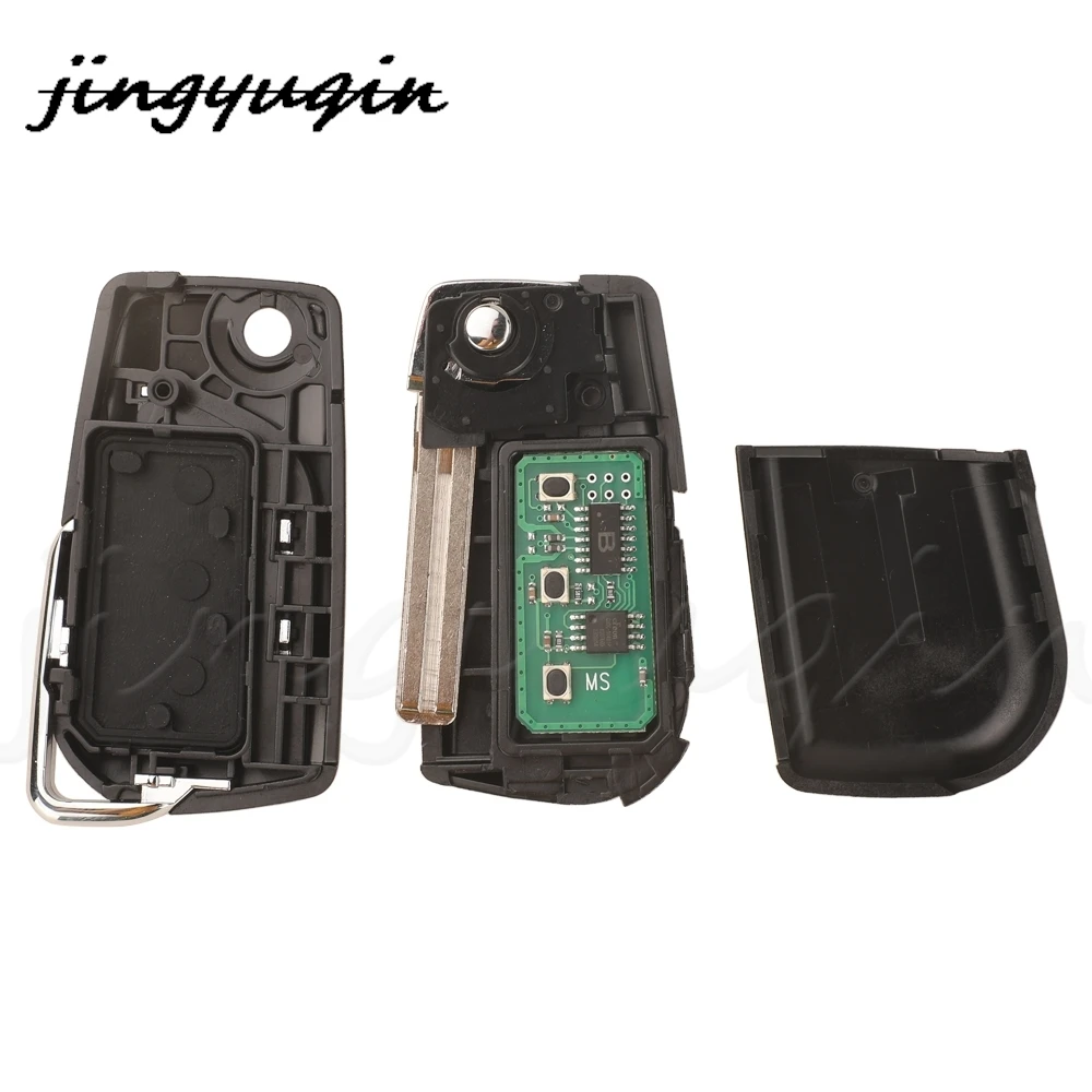 Jingyuqin GQ4-73T HYQ12BFA 3BTN Flip pilot z kluczykiem samochodowym 314MHZ FSK H (8A) Chip do Toyota RAV4 Camry Corolla 2015 - 2021