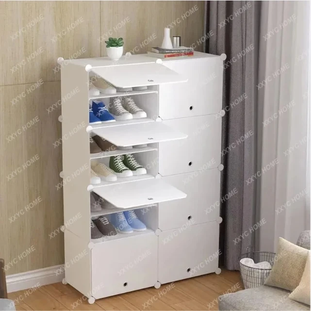 

White Large Shoe Rack Entryway 8 Tiers Space Saving Shoe Cabinet Boot Storage For Closet Hallway Bedroom Muebles Household Items