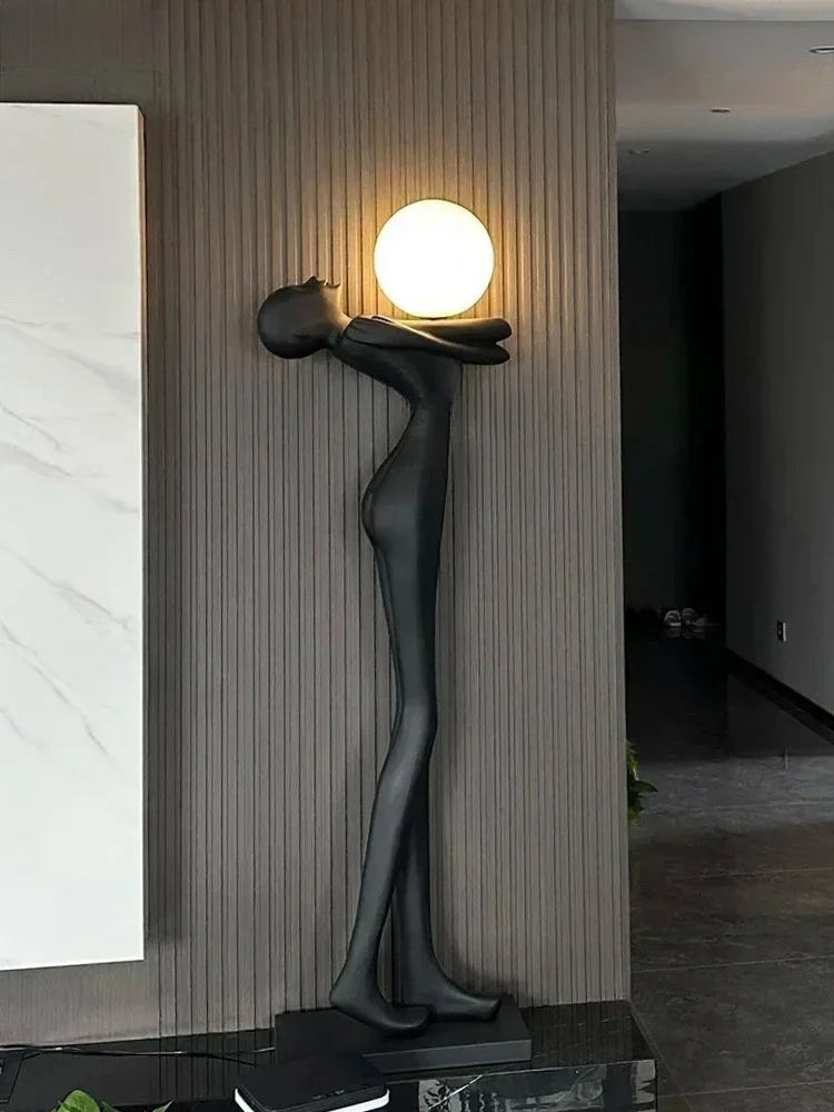 Artistic Figure Sculpture Floor Lamp, Creative Abstract Figure Exhibition Hall, Large Decorative Living Room, Self Reliant Floo