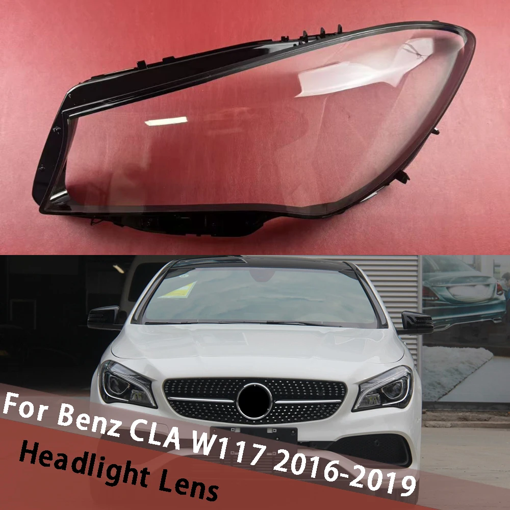 

For Mercedes-Benz CLA W117 2016 2017 2018 2019 Headlight Lens Cover Headlamp Shell Plexiglass Replace Lampshade Housing Masks