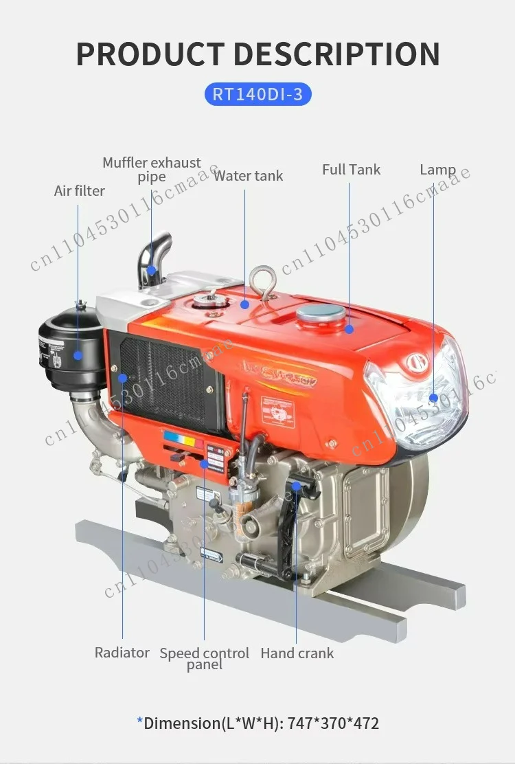 RK 80 (8.0HP) 4-stroke single-cylinder water-cooled start-up 125cc for pump trucks