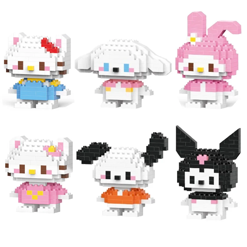 

Sanrio Building Blocks Anime Kawaii Blocks for Boys Girls Kuromi Hello Kitty Melody Cinnamoroll Cartoon DIY Assembled Bricks Toy