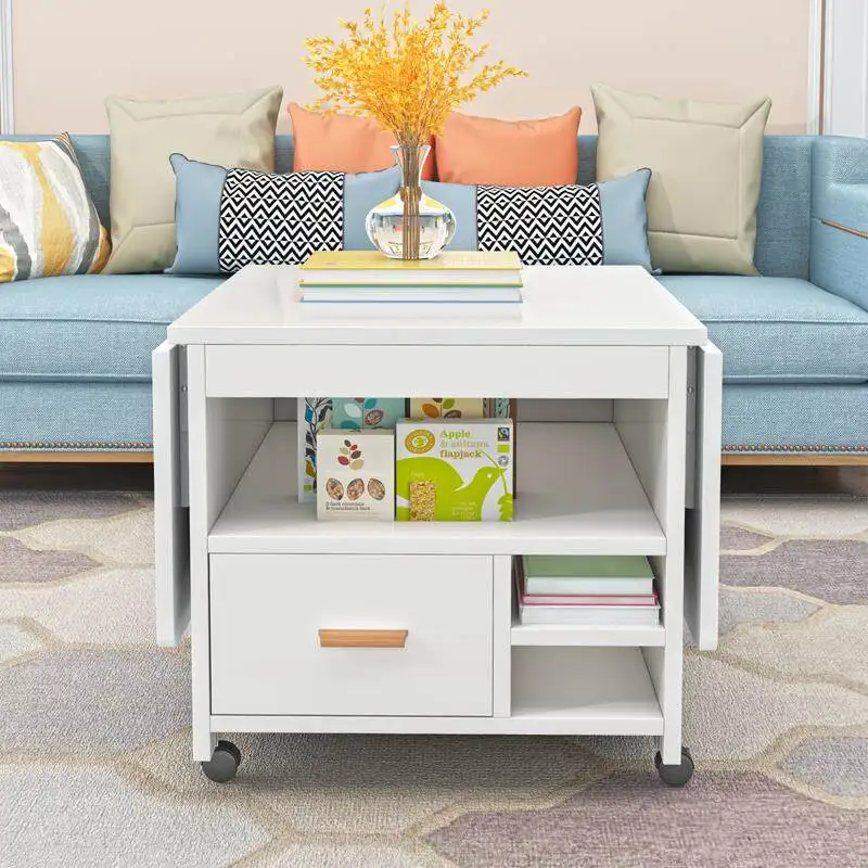 Mesa de centro extensible moderna, multifuncional, que ahorra espacio, mesa de centro para el hogar, Mini mesa de centro nórdica con almacenamiento, muebles para el hogar