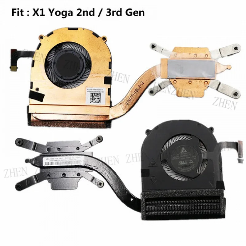 

Y CPU Fan Heatsink Cooler for Lenovo ThinkPad X1 Yoga 2nd 3rd Gen 01AY917 01AY918