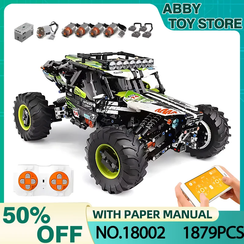 MOULD KING 18002 Technical RC Off-Road Car Model Building Blocks Climbing Buggy Truck Bricks Puzzle Toys Christmas Gifts For Kid