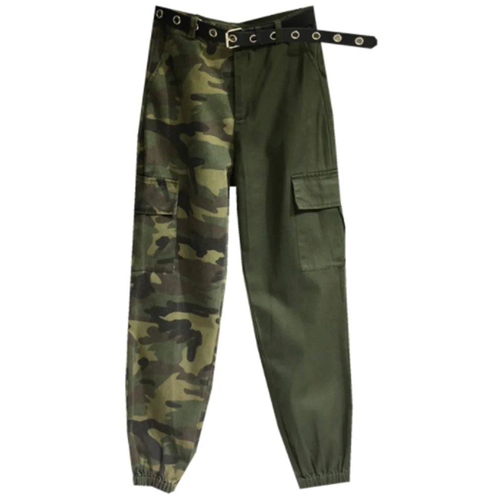 

2023 retro street camouflage overalls women hip-hop wide-leg overalls women's loose thin high-waisted straight denim trousers
