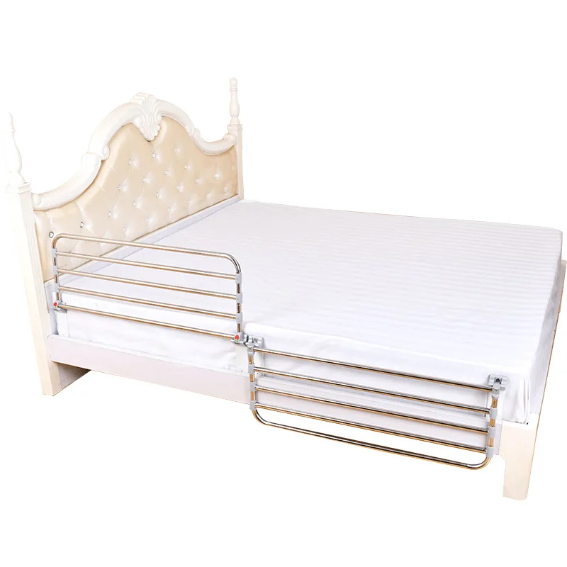

Elderly anti-drop bed guardrail Children's adult bed fence Safety booster Riser Stainless steel bedside guardrail Armrest