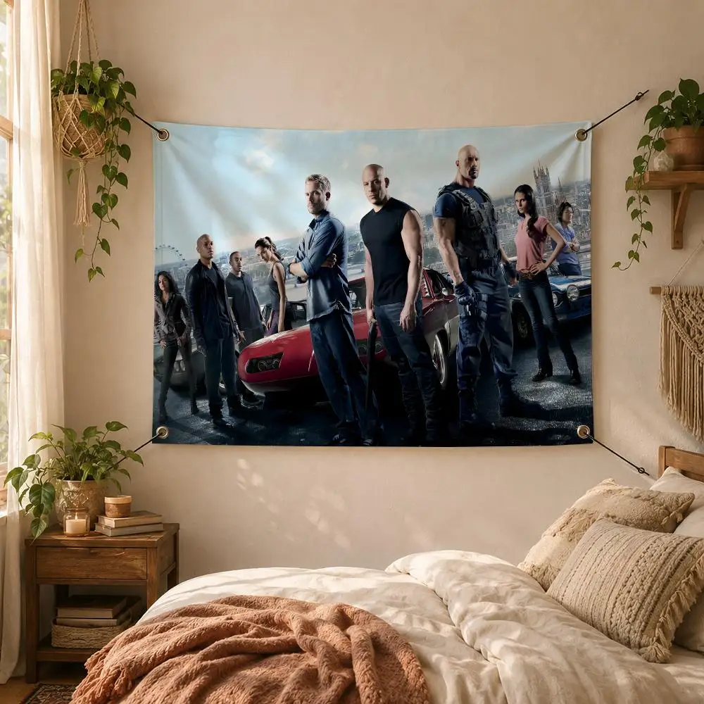 Action Movie F-Fast & Furious Flags Decorative Flag Banner for Outdoor Garden Yard Camping Party Home Wall Hanging Decor