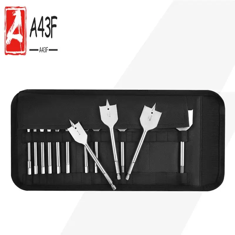 

A43F-13X Spade Drill Bit Sets,Alloy Steel Paddle Flat Bit With Quick Change Shank, Flat Wood Hole Cutter 1/4Inch To 1-1/2Inch