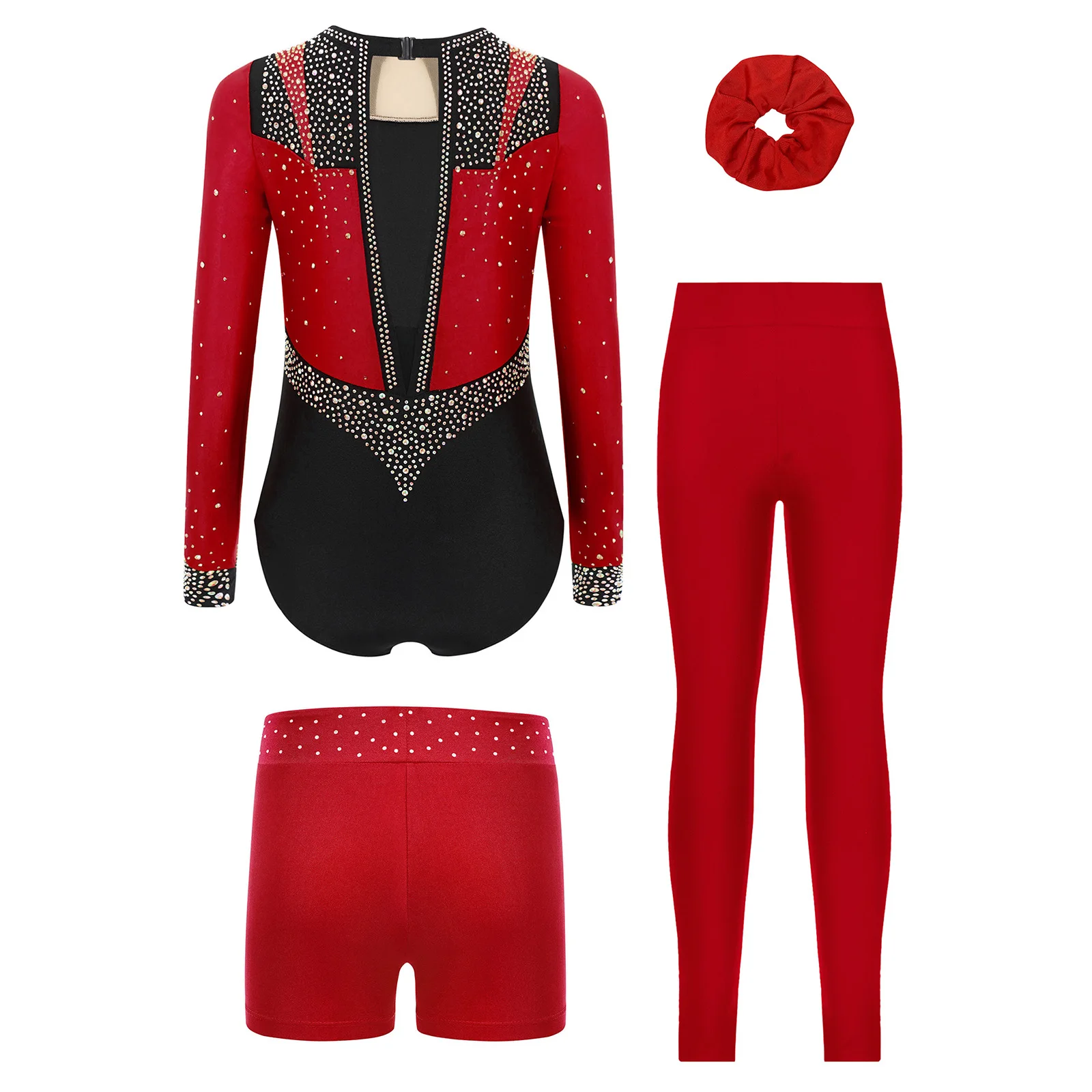어린이 소녀 발레 져지 레오타드 의상 반짝이는 라인스톤 리드믹 체조 예술 스케이팅 의상 공연 무용복