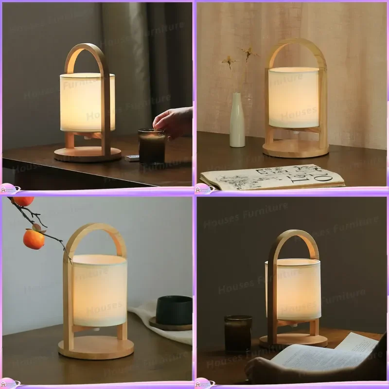 Portable Rechargeable Desk Lamp Wireless Remote Control Eye Protection Reading Light Wabi Sabi Style Bedside Night Light for