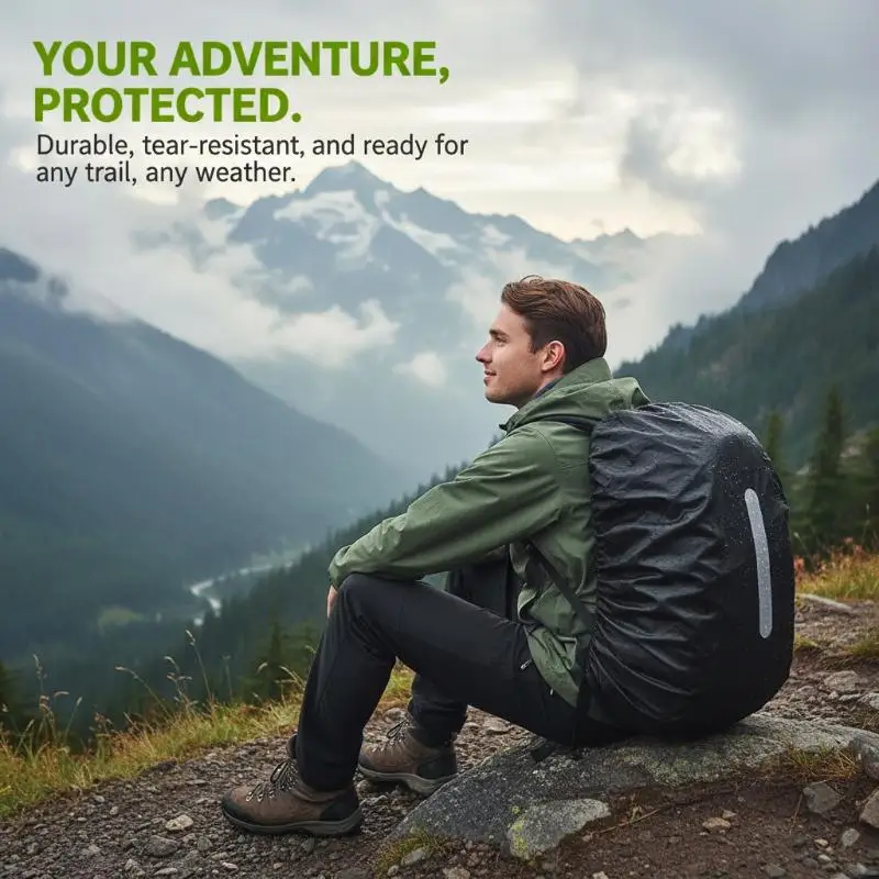 15-65L Reflective Waterproof Cover Bag Waterproof Backpack Outdoor Sports Cycling Hiking Climbing Reflective Backpack Rain Cover